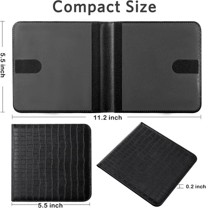 CoBak Car Registration and Insurance Holder - Men and Women Small Lightweight Vehicle Glove Box Car Organizer, Auto Truck Comparment Accessories Case for Essential Document, Driver License (Black)