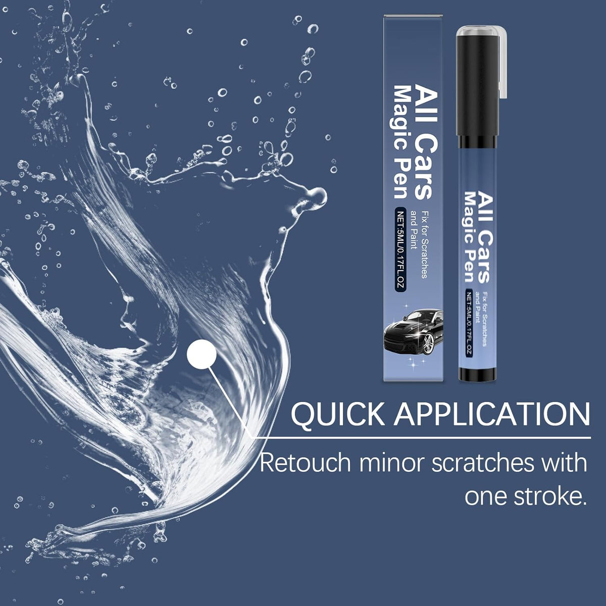 Magic Car Scratch Remover Pen, 2026 Upgraded Quick Car Paint Repair Pen,Lightweight and Fast,Long-Lasting,Universal Car Touch Up Pen for All Vehicles (Pack of 1)