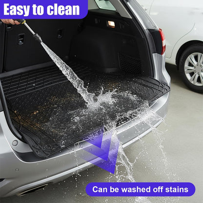 Car Cargo Liner, All Weather Heavy Duty Trunk Liner, Anti-Slip Trimmable Floor Mat, Universal Automotive Trunk Protection Mat for Cars, SUVs, Trucks (Black)