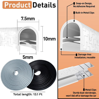 Car Door Edge Guards, 32.8Ft(10m) Car Door Protector Edge Guards Rubber Seal, Doors Edge Trim U Shape Edge Guards for Cars Trucks Suvs (Black)