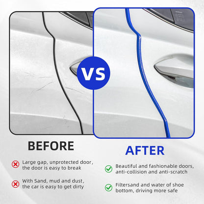 SINGARO 33Ft (10M) Car Door Edge Guard, No Glue Car Door Entry Guard Protective Strip, Rubber Edge Trim Car Door Protector, Applicable to Car, Truck, SUV and ATV, Car Exterior Accessories（Black）