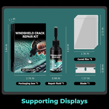 DEZEU Windshield Crack Repair Kit,2026 Latest Upgraded Windshield Chip Repair Kit,5MinQuick-Glass Repair Liquid,Long-Lasting for Windshields, Mirrors,All Crack Types 0.68 FL OZ.