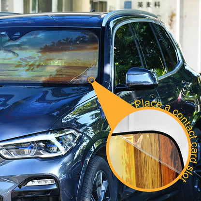 Black Leopard Car Windshield Sun Shade Animal Skin Print Foldable UV Ray Sun Visor Protector Sunshade to Keep Your Vehicle Cool (51" x 27.6")
