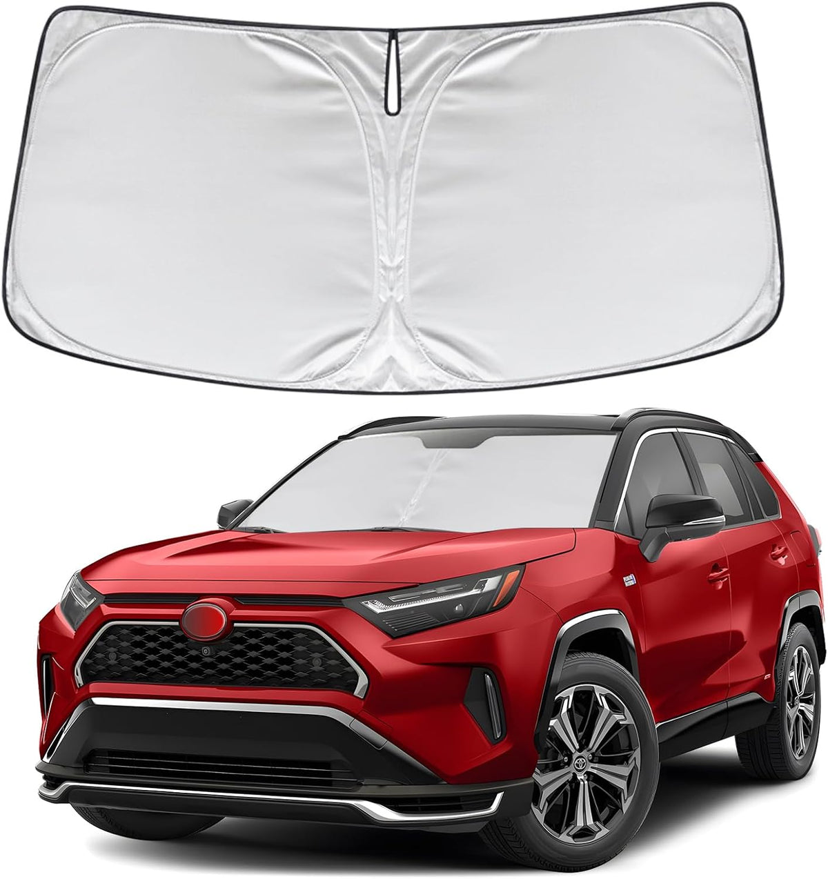 KAYZT Windshield Sun Shade for 2019-2025 2026 Chevy Silverado 1500 /GMC Sierra 1500 2500HD 3500HD Foldable Sunshade Front Window Custom Fit Car Accessories - Colors B