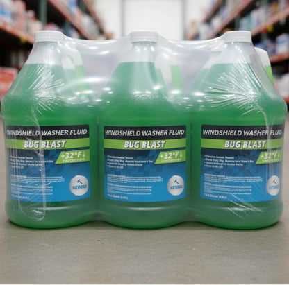 (6 Gallons) Bug Blast Windshield Washer Fluid - Premium Summer Formula, +32°F Protection | Removes Bugs and Road Grime - 6 Jugs of 1 Gallon