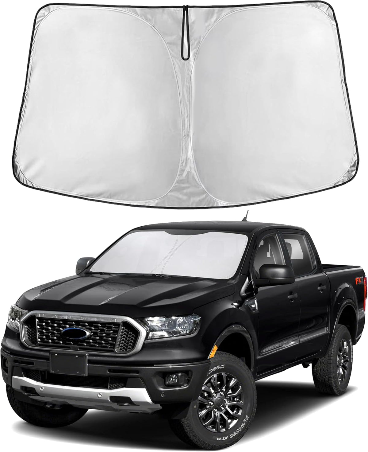 EcoNour Car Windshield Sun Shade | 2025 Upgraded Innovative No-Light-Pass Technology for Maximum Coverage | Foldable Sun Shade Keeps Your Vehicle Cool | Must-Have Car Accessories | Small (59" x 29") - Colors C