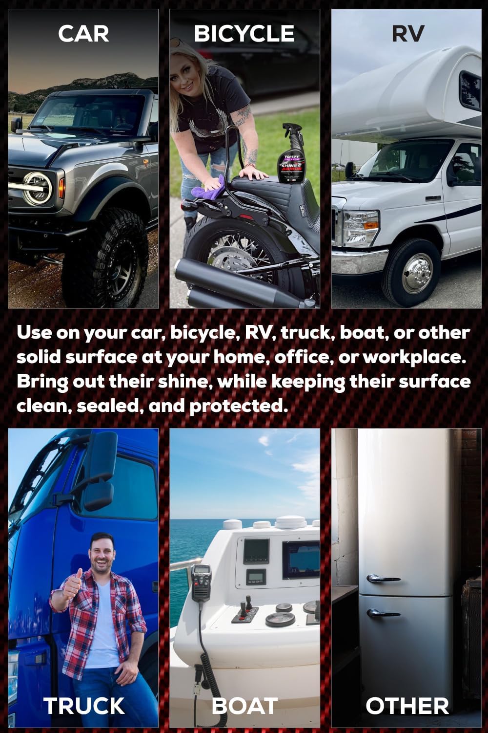 SHINE ARMOR Fortify Quick Coat: 3-in-1 Waterless Car Wash Spray with Ceramic Coating - Car Wax, Paint Protector, and Cleaner for Trucks, Bikes and SUVs, Made in USA, 16floz