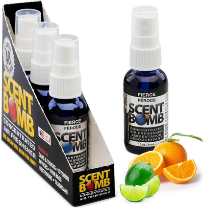 Scent Bomb Air Freshener Spray, Long-Lasting Odor Eliminator - Effective Deodorizer for Home & Car, Fresh Room Spray for Kitchen, Bathroom & Smell Neutralizer - 1 oz Pack of 4, Black Cherry Scent