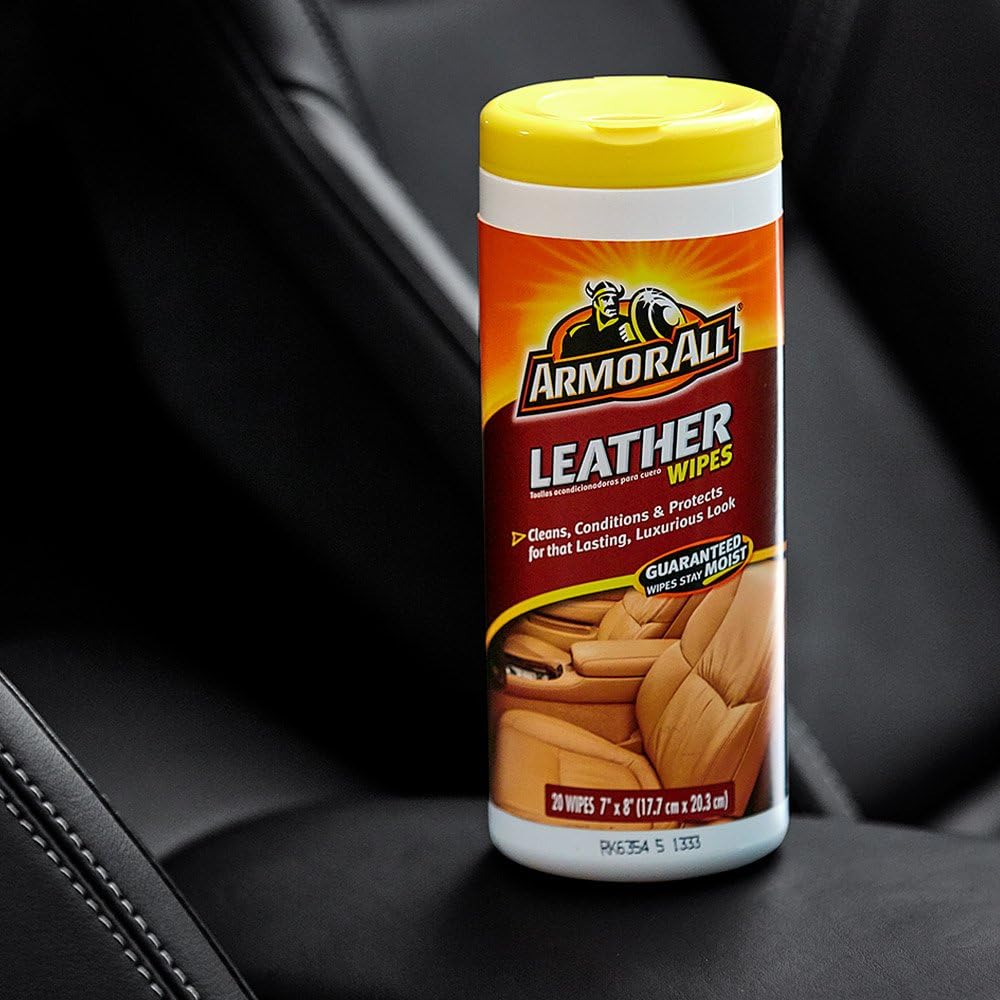 Armor All Interior Cleaner Car Leather Wipes by , For Cleaning Cars, Trucks and Motorcycles, 20 Count