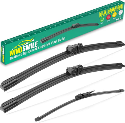 26" 16" 12" Windshield Wiper Blades Replacement for Toyota RAV4 2019 2020 2021 2022 2023 2024 2025 RAV 4 / Mazda 5 2006-2015 Premium All Weather Front Rear Wipers Set - OEM Quality (Pack of 3) - Colors A
