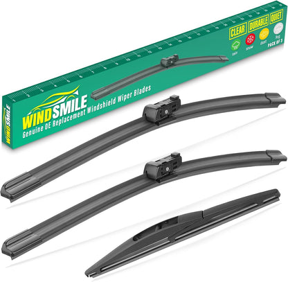 26" 16" 12" Windshield Wiper Blades Replacement for Toyota RAV4 2019 2020 2021 2022 2023 2024 2025 RAV 4 / Mazda 5 2006-2015 Premium All Weather Front Rear Wipers Set - OEM Quality (Pack of 3) - Colors D