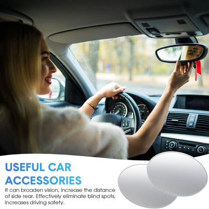 BBTO 4 Pcs Blind Spot Car Mirror 360 Convex Degree Adjustabe Glass Traffic Safety Rear View Mirror Spot Frameless Adjustable Self Adhesive Angle for Larger Image Exterior Accessories (Rectangle)