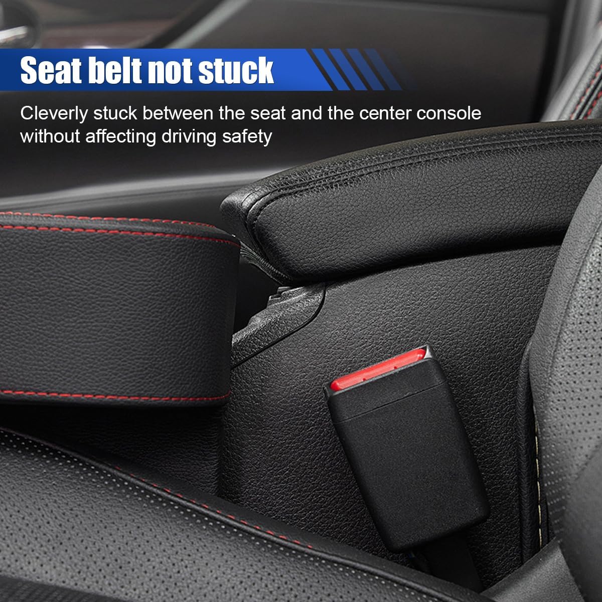 Car Cup Holder, Auto Front Seat Organizer, Multifunctional Cup Drink Holders with PU Leather Cover, Gap Filler Storage Box Coin Bucket Console Side Pocket Cell Mobile Phone Holder (Black)