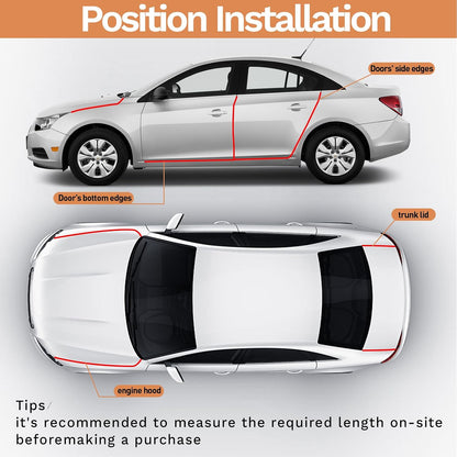 Car Door Edge Guards, 32.8Ft(10m) Car Door Protector Edge Guards Rubber Seal, Doors Edge Trim U Shape Edge Guards for Cars Trucks Suvs (Black)