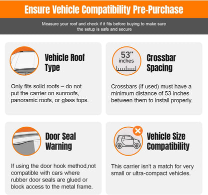Sailnovo Rooftop Cargo Carrier Roof Bag, 20 Cubic feet Soft Waterproof Car Roof Bag fit Cars with/Without Rack, 6 Tie-Down Straps, 6 Door Hooks, Foldable Car Top Carrier for Road Trip Camping Travel
