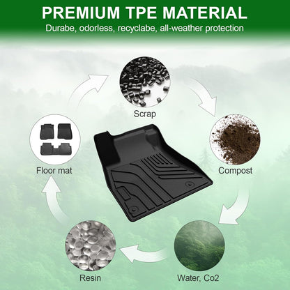 Floor Mats for 2025 2020-2024 Nissan Sentra, TPE All Weather Durable Floor Liners for Nissan Sentra Accessories