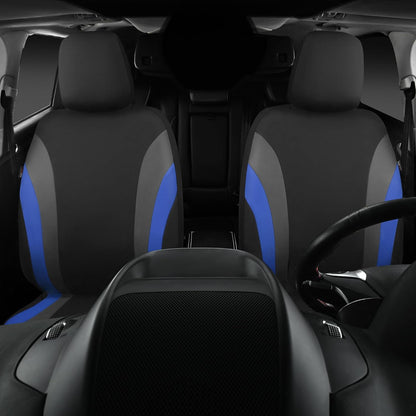 CAR PASS Line Rider Sporty Front Seat Covers,Gray Car Seat Covers Two Front Seats Only, Airbag Compatible,Universal Fit Sedans,Cars,Vans,SUV,Truck(Black and Gray)