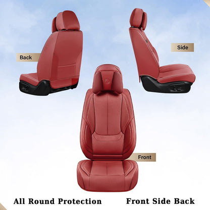 Coverado Seat Covers Full Set, Black Seat Covers for Cars 5 Seats, Car Seat Protector, Waterproof Nappa Leather Car Seat Cushion, Front and Rear Car Seat Cover Fit for Most Sedans SUV Pick-up Truck - Colors A