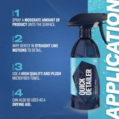 GYEON Quick Detailer Spray for Car Paint Glass Trim Chrome Enhances Gloss Adds Hydrophobic Protection Safe on Ceramic Coated Vehicles Removes Dust Fingerprints Boosts Shine Fast Easy Car Care