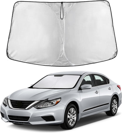 EcoNour Car Windshield Sun Shade | 2025 Upgraded Innovative No-Light-Pass Technology for Maximum Coverage | Foldable Sun Shade Keeps Your Vehicle Cool | Must-Have Car Accessories | Small (59" x 29") - Colors L