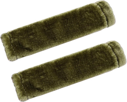 MOONET 2 Packs Car Seatbelt Covers Shoulder Pad for More Comfortable Driving, Universal Seat Belt Cover for Handbag Camera Backpack Straps, Soft Faux Sheepskin Wool Seat Belt Cushion (Beige)