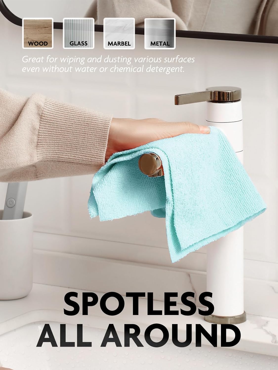 Fantasticlean Microfiber Cleaning Cloth Roll -75 Pack, Tear Away Microfiber Towels, 12" x 12", Reusable, Washable, Scratch Free, Ultra Absorbent for All-Around Cleaning Supplies (DimGray)