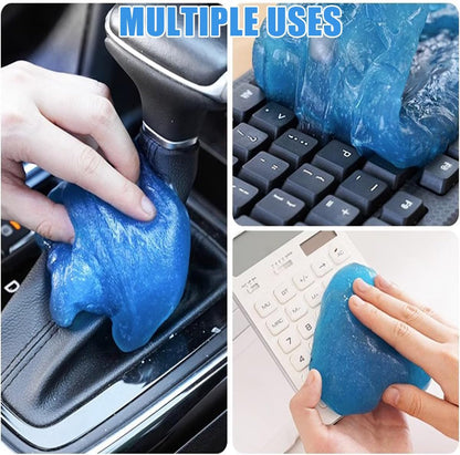 Car Cleaning Gel, Vehicle Dust Detailing Putty Slime Cleaner Kit for Air Vent, Reusable Automotive Interior Detail Clean Mud Removal Tool, Universal for SUV Sedan Truck (Blue)