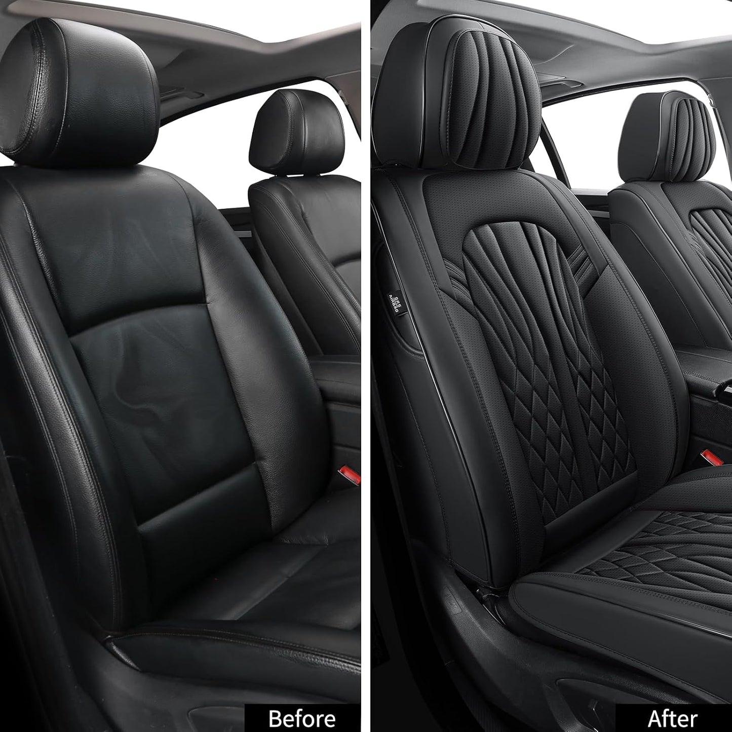 MINGBRON Leather Car Seat Covers,Car Seat Protector Waterproof,Seat Covers Full Set, Car Seat Protectors 5 Seats,Automotive Seat Covers Fit Most Cars Wine Red
