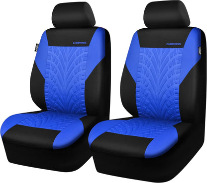 CAR PASS Car Seat Covers Full Sets, Front & Split Rear Bench for Car, 3D Tyre Embossed Automotive Interior Covers, Airbag Compatible, Quick Setup Universal Fit Seat Covers for Car, SUV(Charcoal)