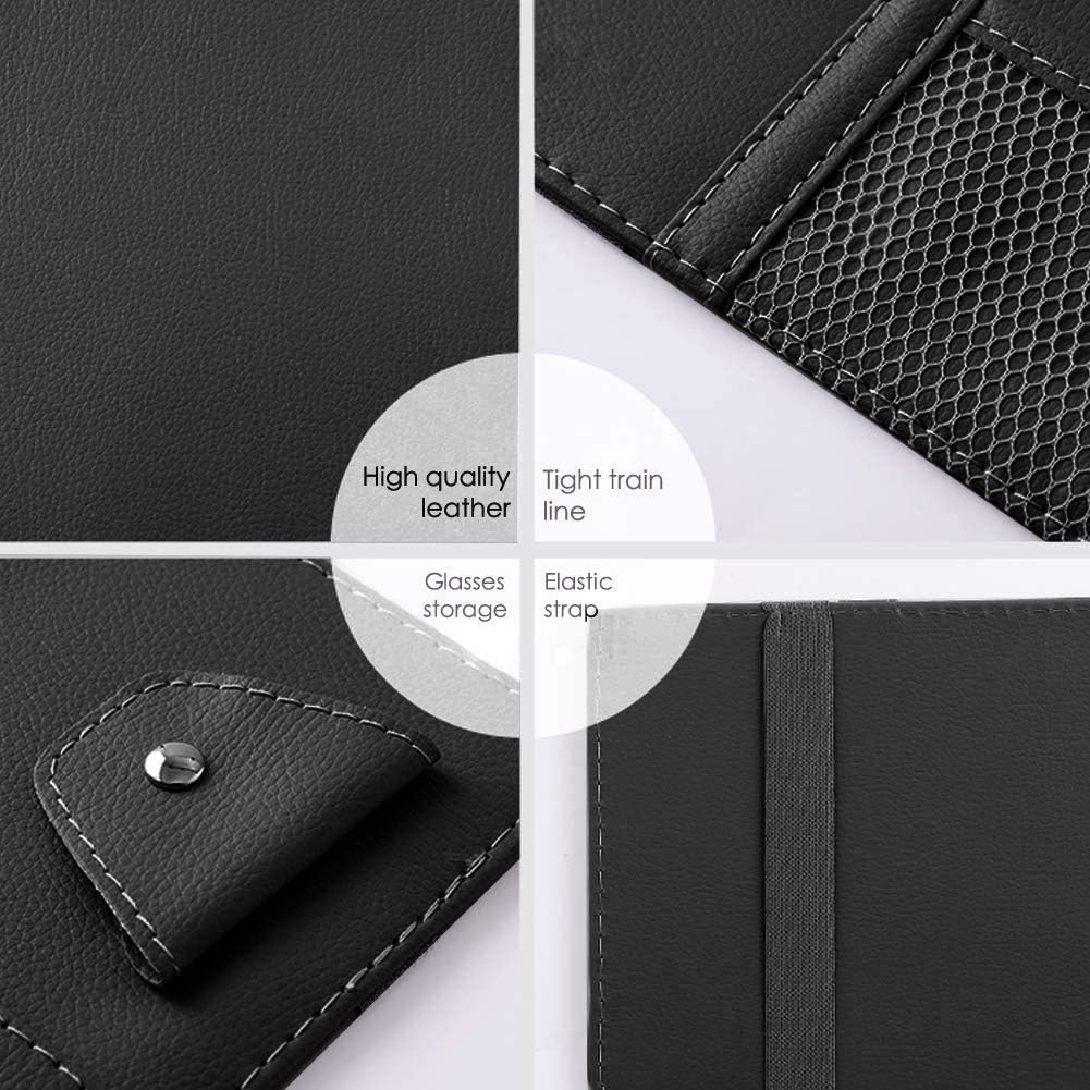 Car Visor Organizer, Auto Interior Accessories, Car Truck SUV Storage Pouch Holder, with Multi-Pocket Net Zipper (Black)