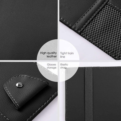 Car Visor Organizer, Auto Interior Accessories, Car Truck SUV Storage Pouch Holder, with Multi-Pocket Net Zipper (Black)