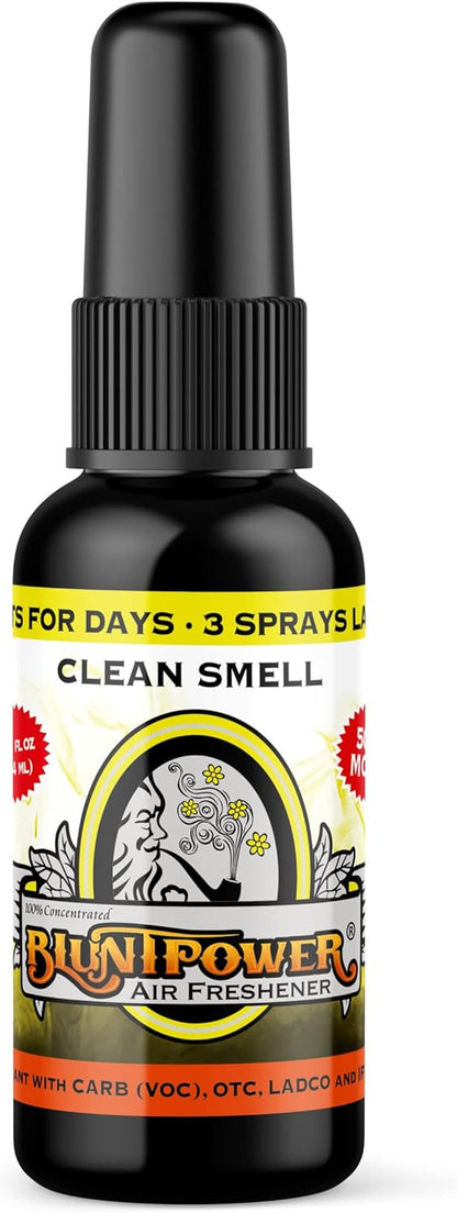 BluntPower (Baby Powder, 1 Pack) Concentrated Air Freshener Spray - Oil-Based Room Diffuser Spray - Long-Lasting Bathroom Scent, Car Freshener & Odor Eliminator - Colors A