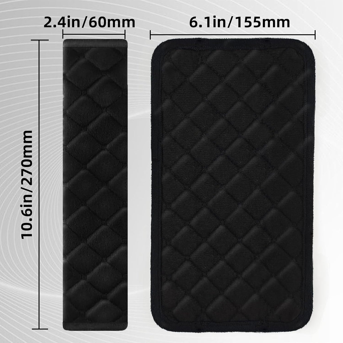 2Pcs Car Seat Belt Padding10.6In (27cm) Car Seat Belt Shoulder Strap Cover Car Accessories Interior,Soft Shoulder Strap Covers Seat Belt Protector Make Neck and Shoulders More Comfortable(Black)