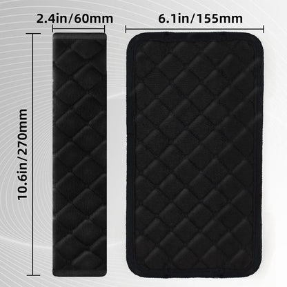 2Pcs Car Seat Belt Padding10.6In (27cm) Car Seat Belt Shoulder Strap Cover Car Accessories Interior,Soft Shoulder Strap Covers Seat Belt Protector Make Neck and Shoulders More Comfortable(Black)