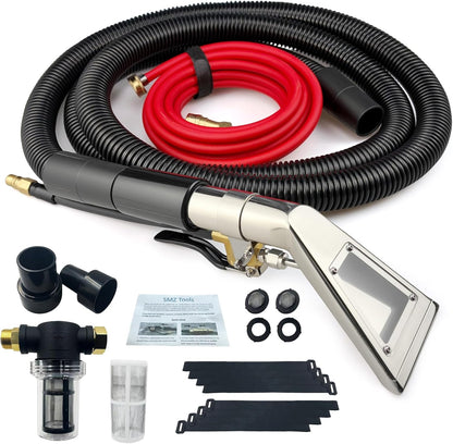 Shop Vac Extractor Hose Kit, Stainless Steel Extractor Wand with Viewing Window and Hose for Upholstery, Carpet Cleaning & Auto Detailing Shop Vacuum with Vacuum Hose, Waterline & Adapter Extractor