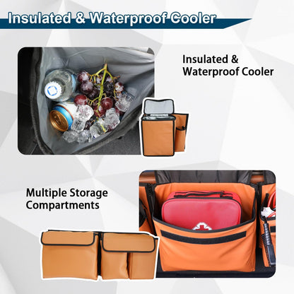 Deluxe Trunk and Backseat Organizer for Medium or Large Size SUVs & RVs, Detachable Storage Modules with Built-in Cooler, Patent Pending