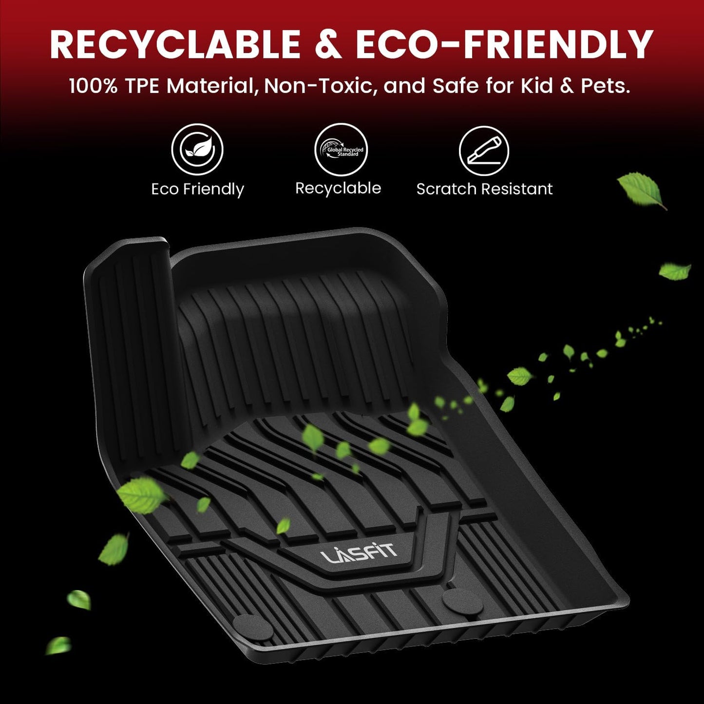 LASFIT Floor Mats Fits for Hyundai Sonata 2020-2026 (Only for FWD & Gas) & Kia K5 2021-2025 (Only for FWD) Custom Fit TPE All Weather Floor Liners Car Mats Accessories, Black