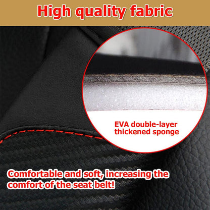 AUCELI 2PCS Car Seat Belt Cover, Carbon Fiber Seatbelt Shoulder Strap Covers, Breathable Leather Soft Harness Pad Protect Your Neck and Shoulder Compatible with Cars