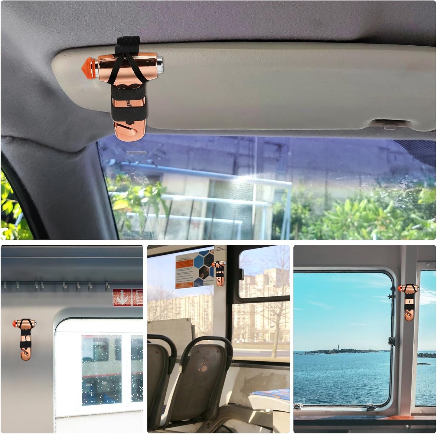 Window Breaker, 3-in-1 Emergency Escape Tool with seat Belt Cutter and Glass Breaker, Safety Emergency Car Escape Tool for Car, Electroplating Pink