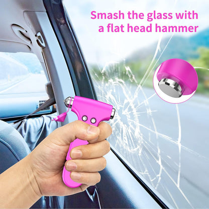 Car Safety Hammer, 2PCS Black 3-in-1 Emergency Escape Tool with Window Breaker and Seat Belt Cutter, Safety Emergency Car Escape Tool for Car, Office, Home