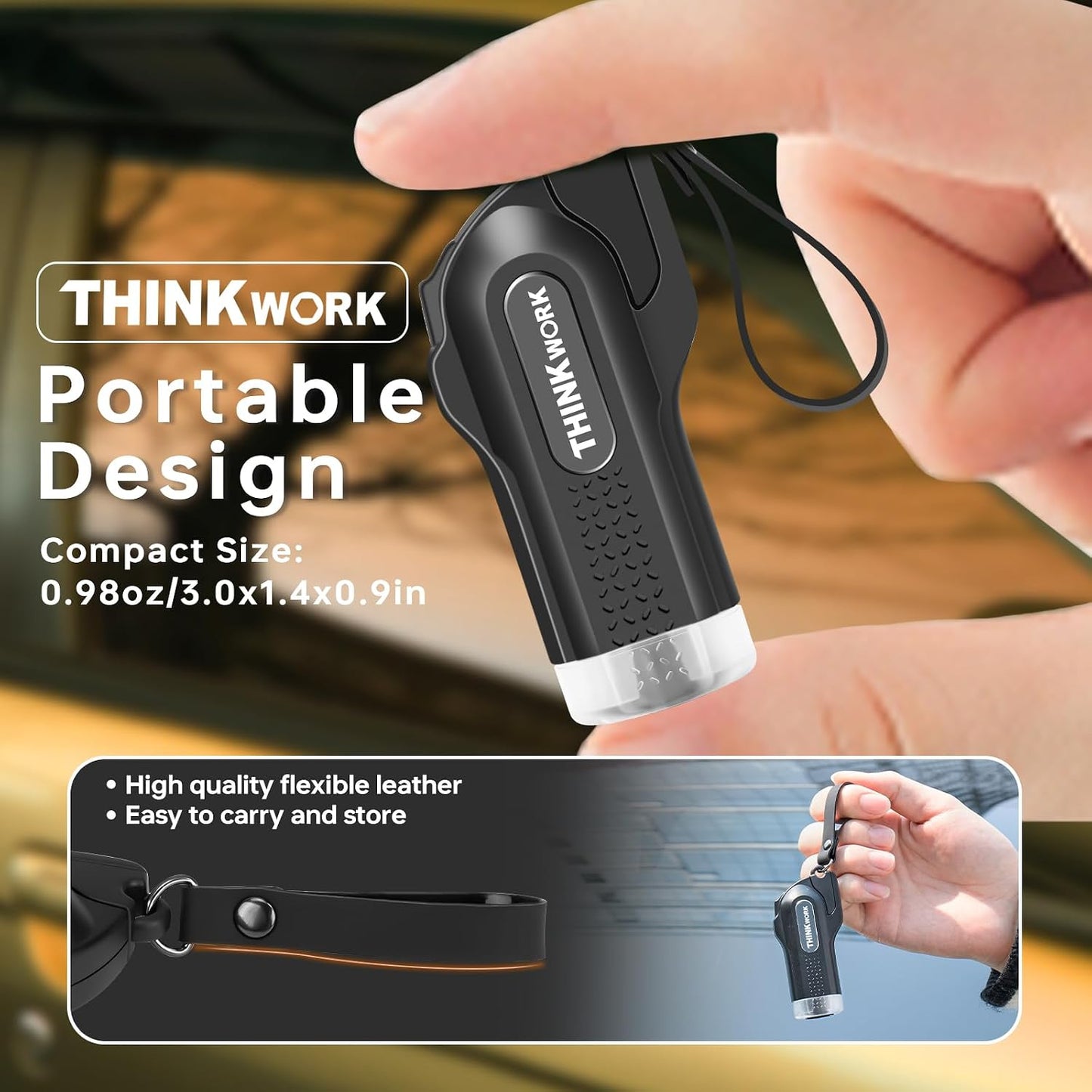 THINKWORK Car Safety Hammer, 3-in-1 Emergency Escape Tool with One Second Window Breaker and Seat Belt Cutter, Safety Emergency Car Escape Tool for Car, Office, Home, Black