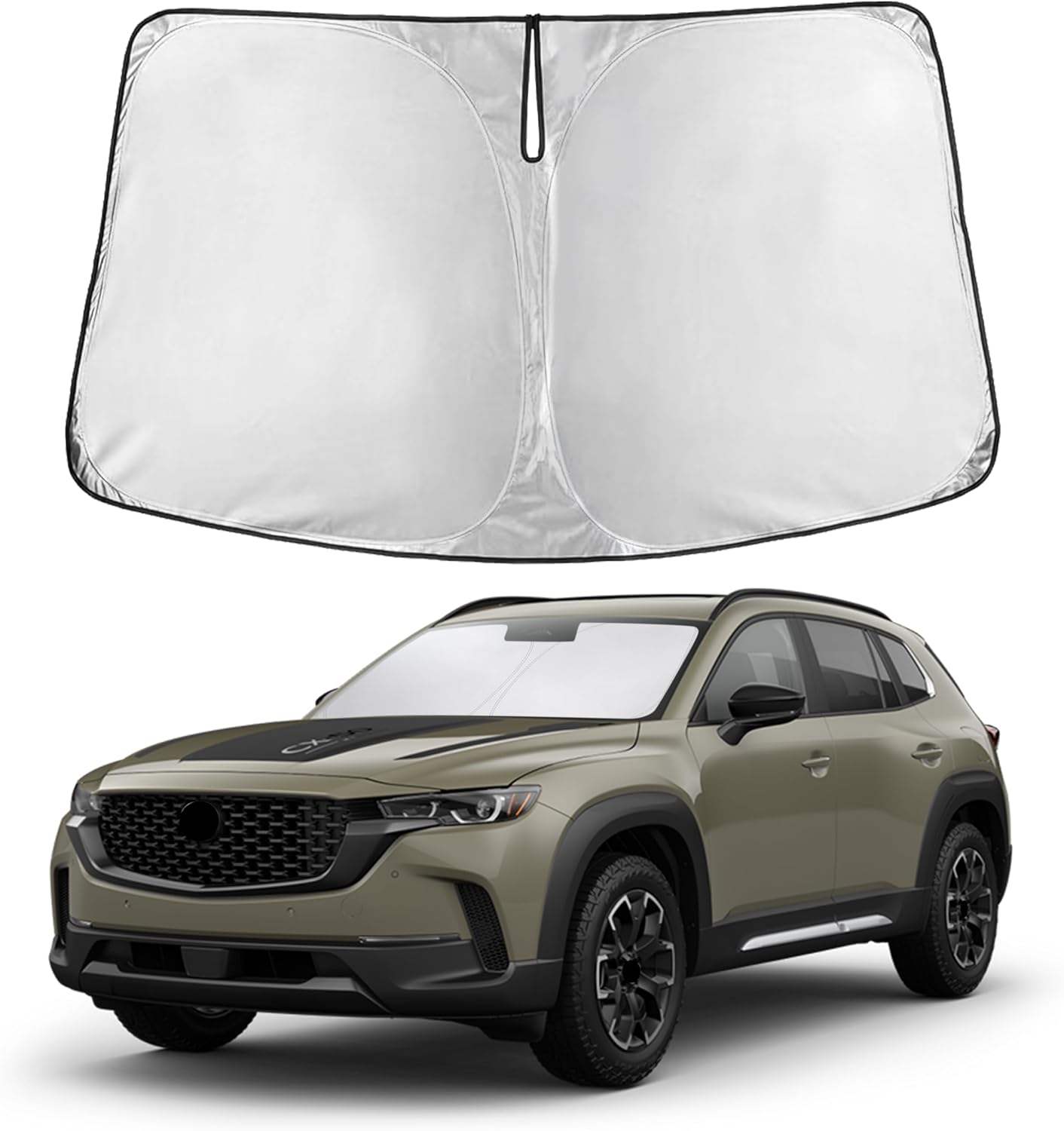 EcoNour Car Windshield Sun Shade | 2025 Upgraded Innovative No-Light-Pass Technology for Maximum Coverage | Foldable Sun Shade Keeps Your Vehicle Cool | Must-Have Car Accessories | Small (59" x 29") - Colors D