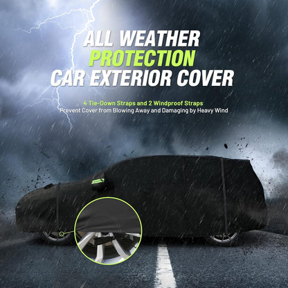 Favoto SUV Car Cover Waterproof All Weather 6 Layers Heavy Duty Car Cover for Automobiles Rain Sun Snow UV Protection with Inner Cotton Car Cover Outdoor Universal Fit for SUV (188-198 inch) Silver