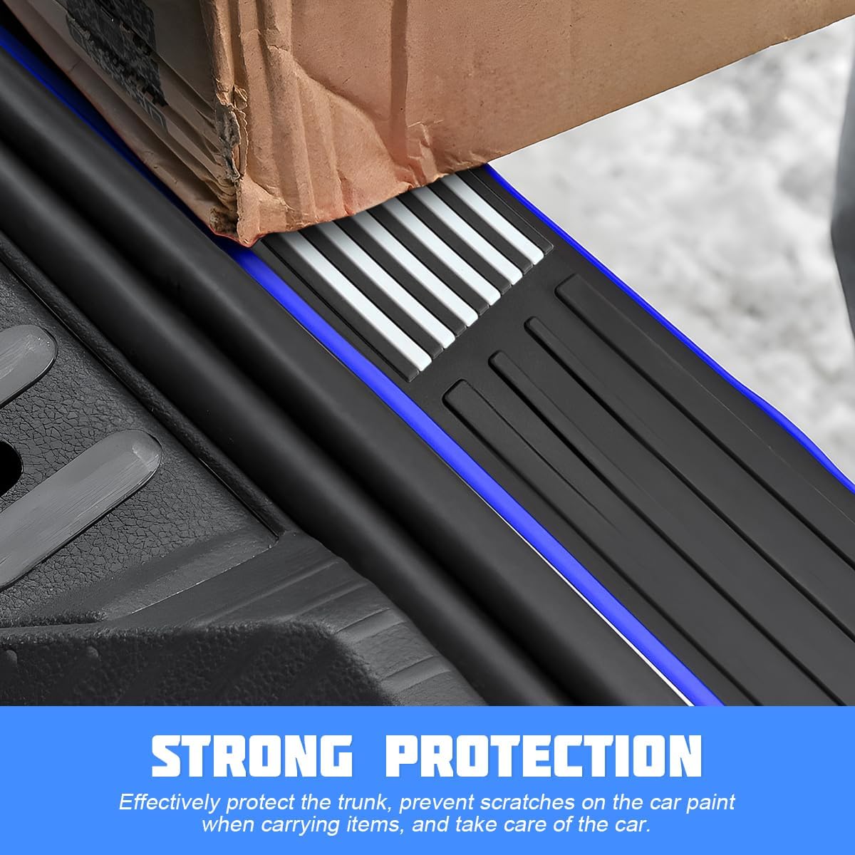 Car Rear Bumper Protector Guard, Anti-Scratch Abrasion Rubber Trunk Door Entry Sill Guard, Non-Slip Vehicle Trim Cover Protection Strip, Car Accessories for Most Cars and SUV (Black/Red/35.4" x2.7)