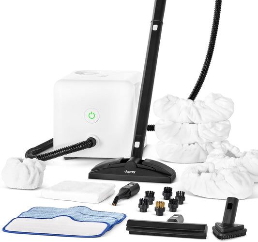 Dupray Neat Steam Cleaner with 27-Piece Accessory Kit – High-Performance Chemical-Free Cleaning for Floors, Cars, Tiles, and More, *Kills 99.9% of Bacteria & Viruses (incl. x16 assorted brushes)