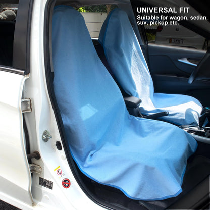 Waterproof Sweating Car Seat Cover for Post Gym Workout, Running, Swimming, Beach and Hiking, Universal Fit Non-Slip Towel Bucket Seat Protector for Cars SUV Trucks, Machine Washable (Grey)