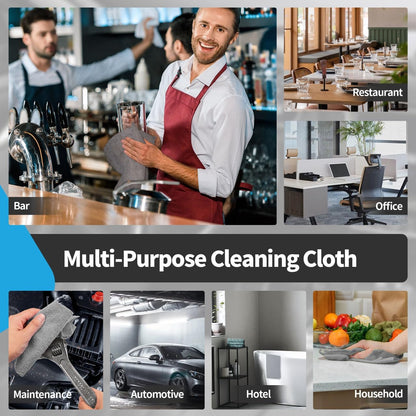 FIXSMITH Microfiber Cleaning Cloth - Pack of 50, Microfiber Towels for Cars 16 x 12 in, Highly Absorbent Cleaning Rags, Lint-Free, Streak-Free Cleaning Cloths for Car Kitchen Home Office