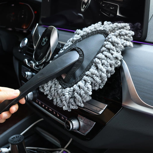 2 Pack Super Soft Microfiber Duster Brush, Dusting Tool, Cleaning Brush, Car Dash Cleaner, Cleaning Tools for Car Cleaning, Home Kitchen, Computer