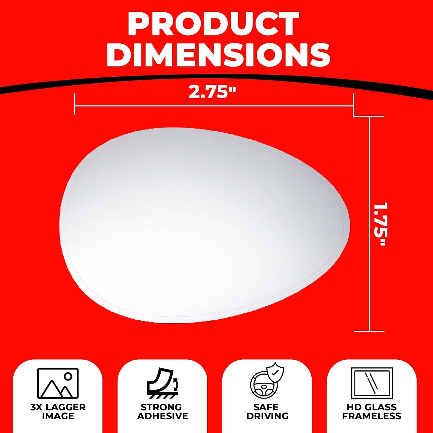 Blind Spot Convex Car Mirror - Rearview Accessories for Car Interior - Automotive Blindspot Mirrors for Larger Image and Improved Traffic Safety (2-Pack)