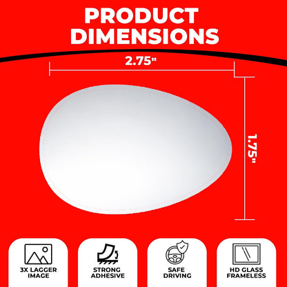 Blind Spot Convex Car Mirror - Rearview Accessories for Car Interior - Automotive Blindspot Mirrors for Larger Image and Improved Traffic Safety (2-Pack)